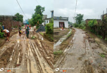 बोटे येथे रस्त्यावरील मातीमुळे दोन आठवड्यांपासून गावकरी त्रस्त; लोकप्रतिनिधींचे ढिम्म दुर्लक्ष