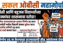 १ जुलैचा अन्यायकारक शासन निर्णय तात्काळ रद्द-सकल ओबीसी महामोर्चा