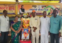 नवेगाव बांध येथे राष्ट्रसंत तुकडोजी महाराज क्रांतीज्योत यात्रेचे उत्स्फूर्त स्वागत