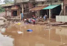 भामरागडमध्ये पूरस्थिती ओसरली;घरात शिरलेल्या पाण्यामुळे नुकसान