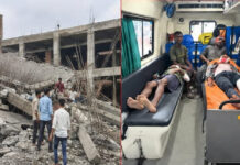 भागी शिवारात नवनिर्माण इमारतीचा स्लॅब कोसळून भीषण अपघात! एका मजुराचा मृत्यू, ३ गंभीर